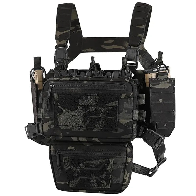 Chest Rig Tactique MOLLE – Micro Fight avec Poche Chargeur