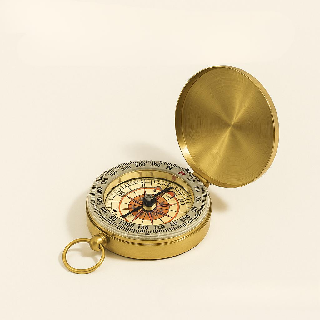 Boussole Métal Flip Cuivre – Compacte & Précision Outdoor