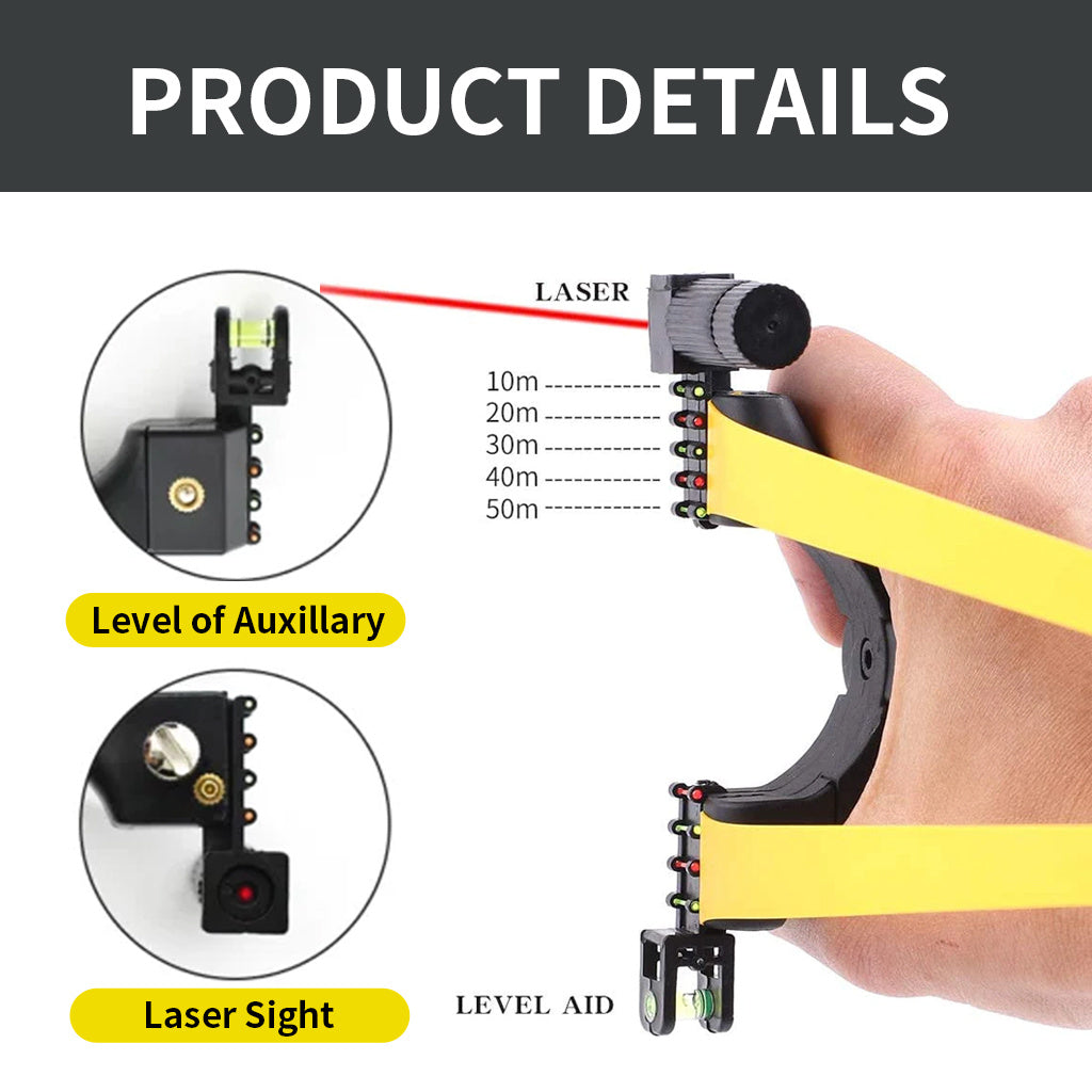 Lance-pierre Plat Caoutchouc – Avec Viseur & LED Intégrée