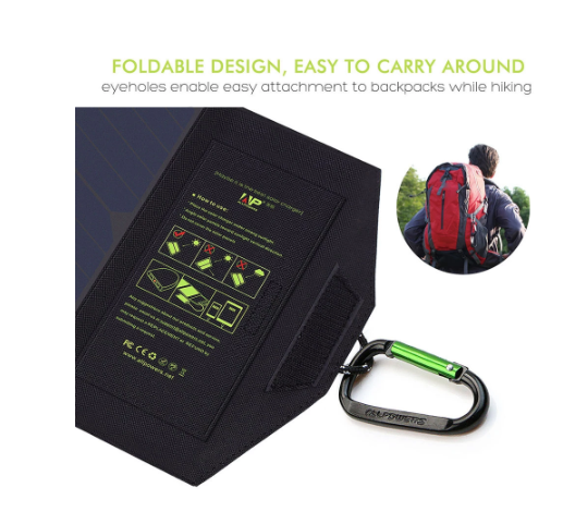 Chargeur solaire portable Allpowers 21W – double USB, charge rapide iPhone & Android