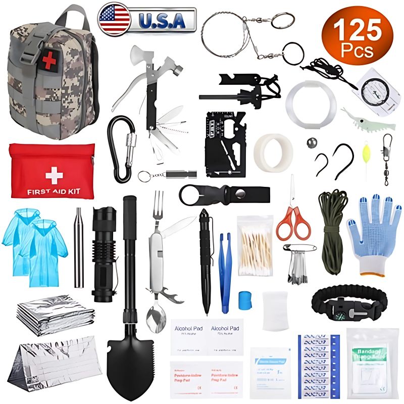 Kit de Survie 125 en 1 – Équipement Professionnel & Premiers Secours