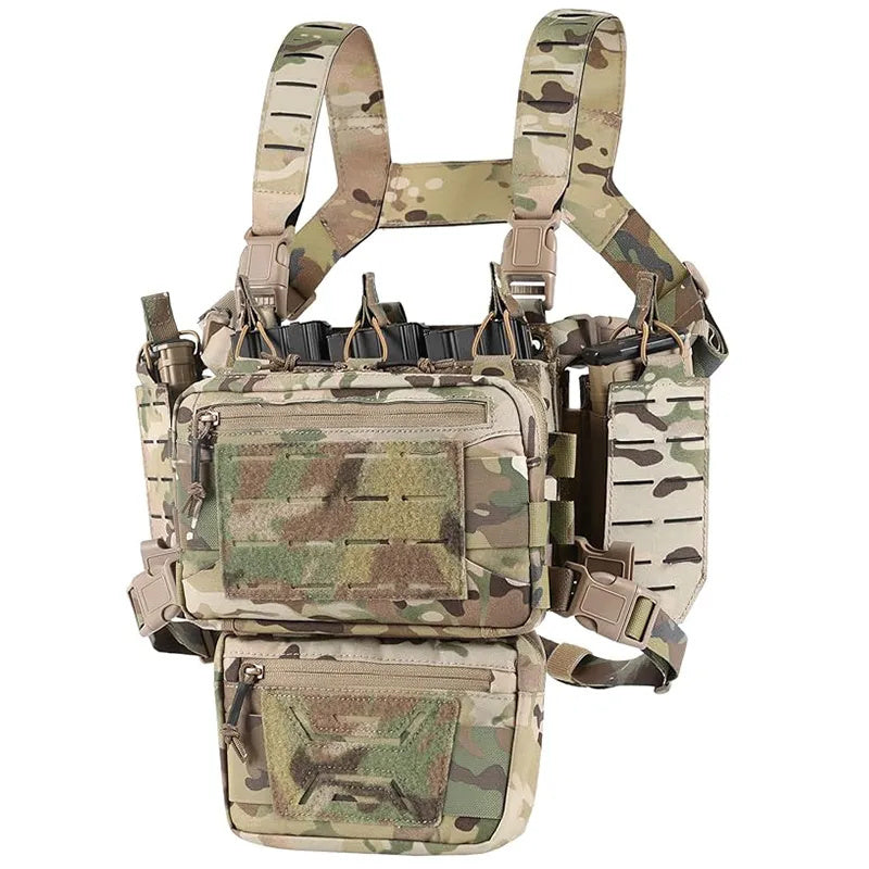 Chest Rig Tactique MOLLE – Micro Fight avec Poche Chargeur